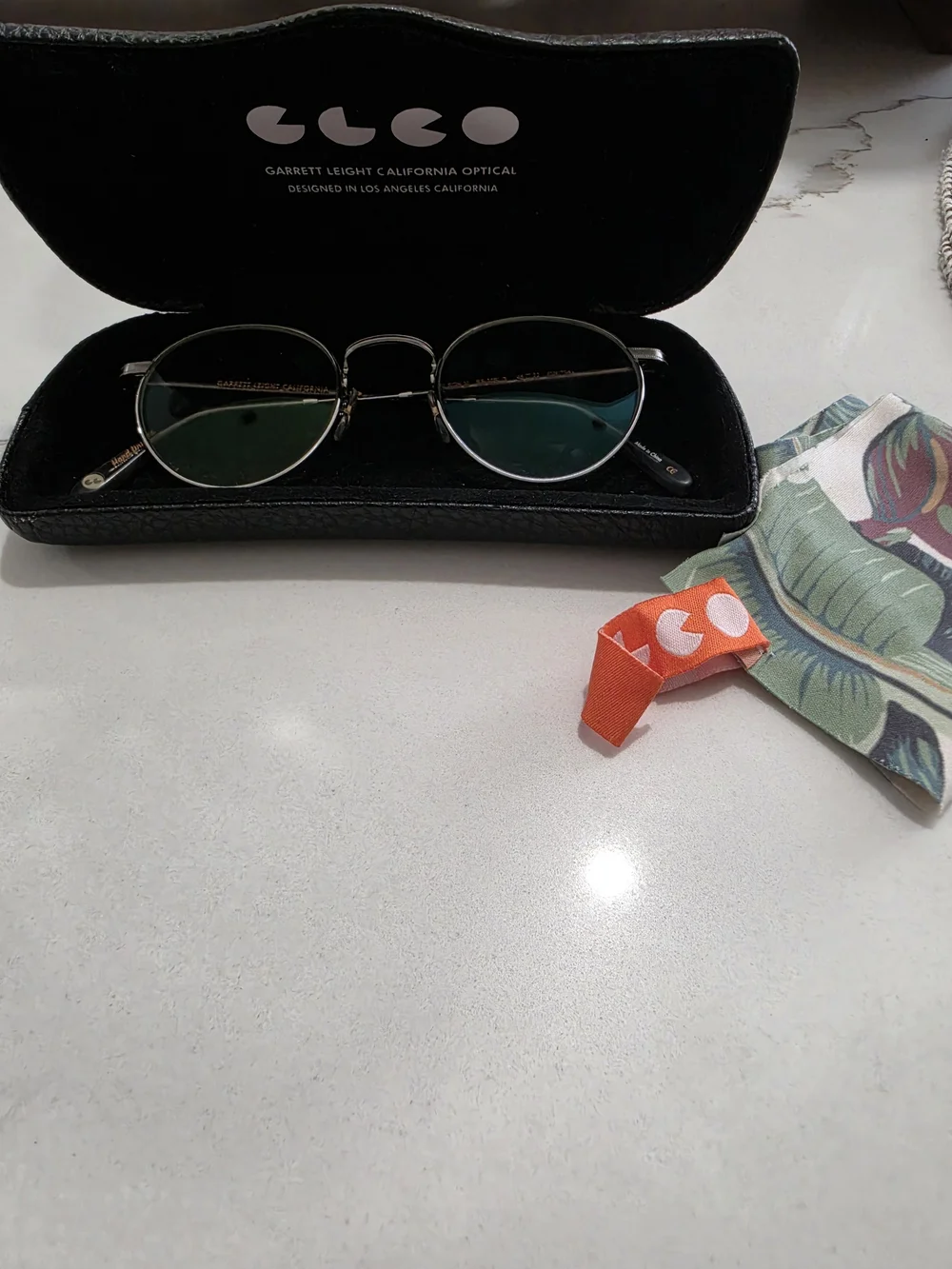 Garrett Leight Wilson M 46-22 Silver Round Eyeglasses GLCO with Case